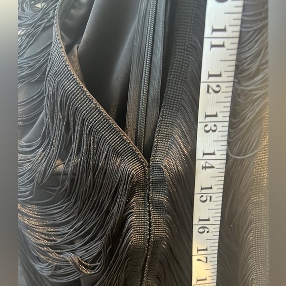 🔥PrettyLittleThing,Black Extreme Plunge Tassel Bodycon Dress,US Women’s Size 0 - Picture 11 of 12